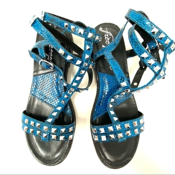 Free People Blue Dani Studded Gladiator Sandals - Picture 5 of 7